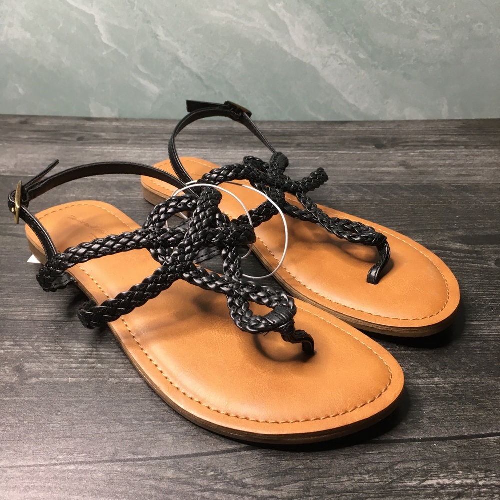🐙 Jana Braided Thong Ankle Strap Sandals